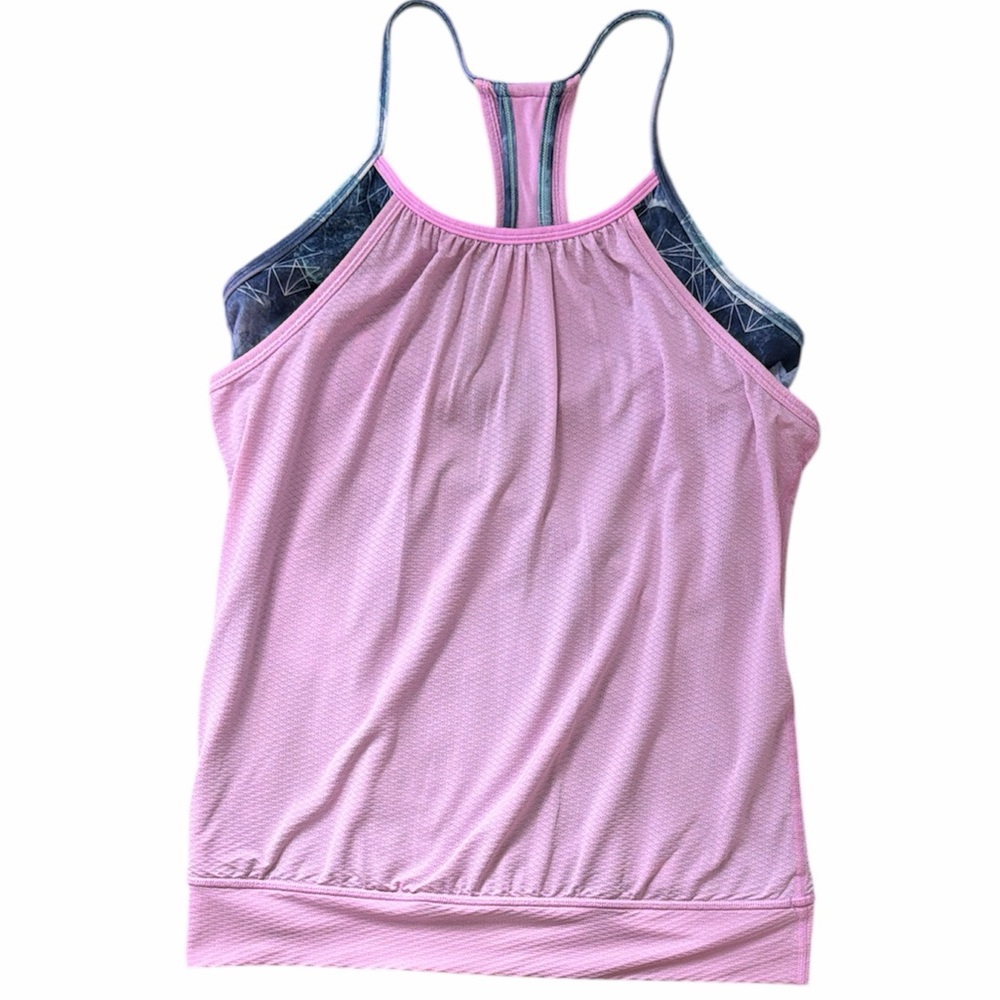 IVIVVA Girls Sz‎ 14 Halter Back Tennis Golf Pink Blue Athletic Tank Top